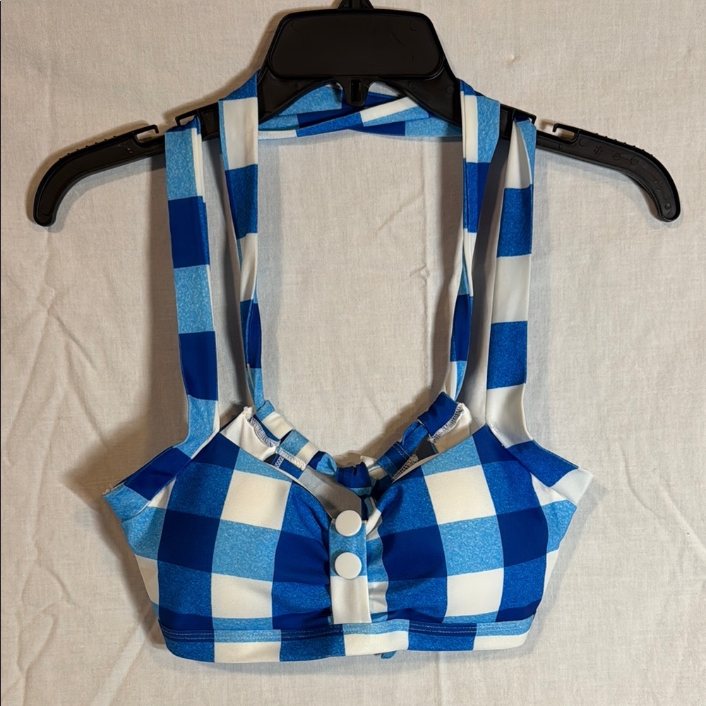 Blue Checkered Bikini Set - Small - Picture 2 of 7